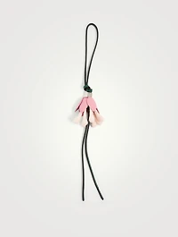 Leather And Wool Flower Charm