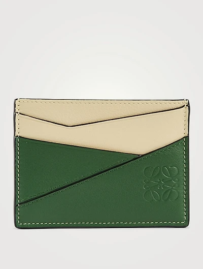 Puzzle Plain Leather Card Holder