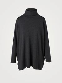 Silk And Cashmere Sweater With Full Back