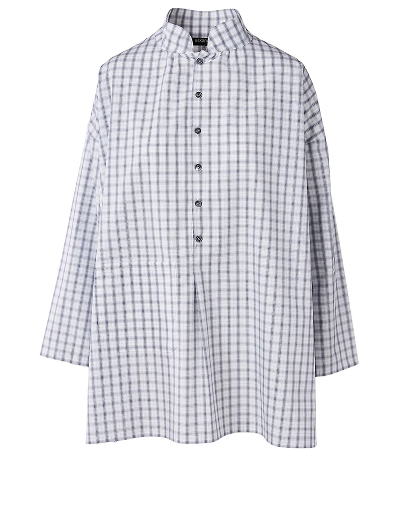 Cotton A-line Smock Shirt
