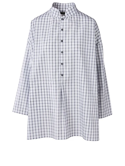 Cotton A-line Smock Shirt