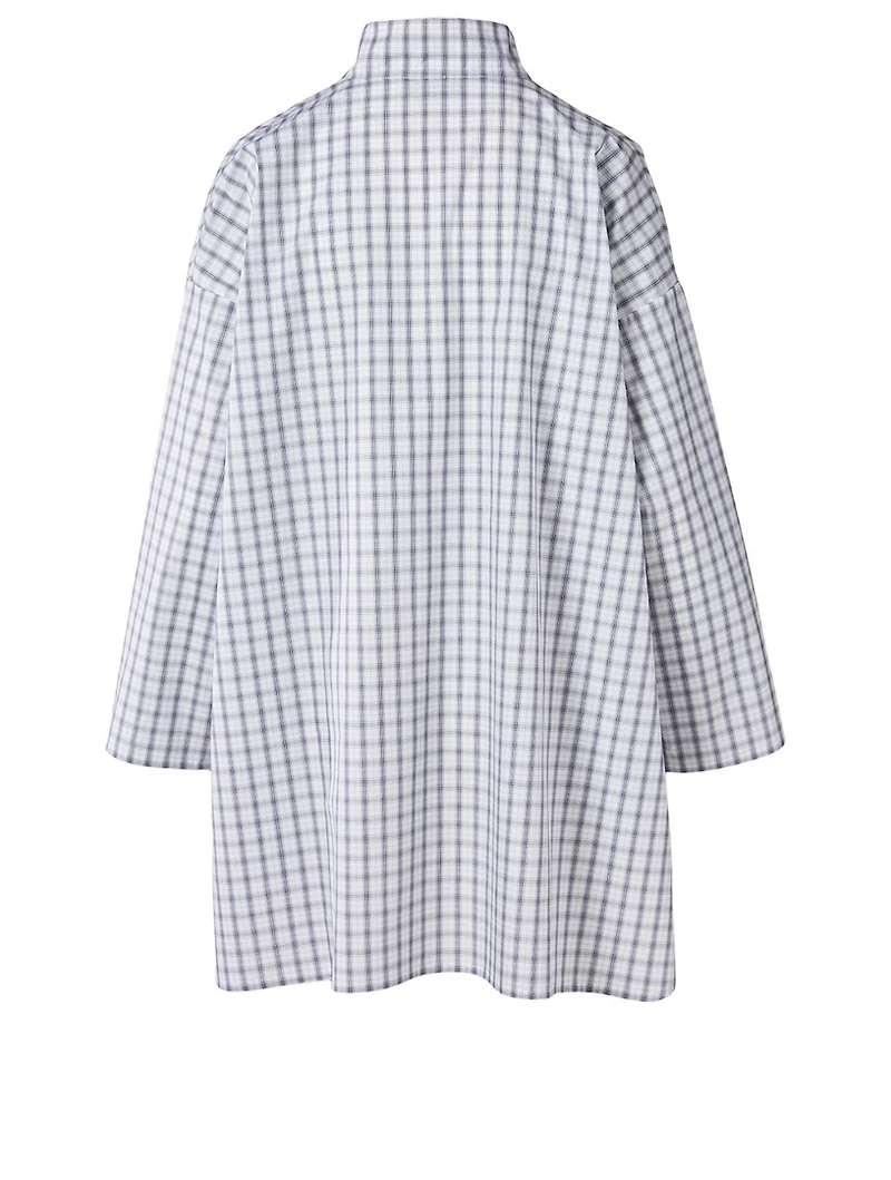 Cotton A-line Smock Shirt