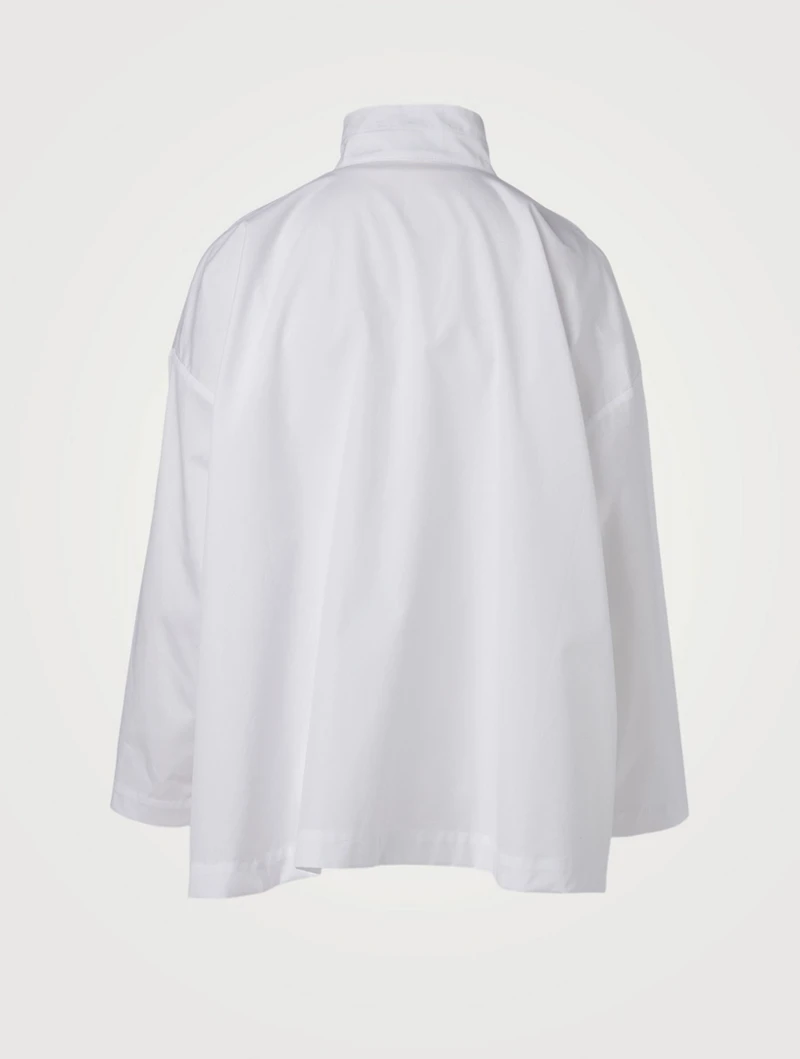 Cotton Shirt With Double Stand Collar