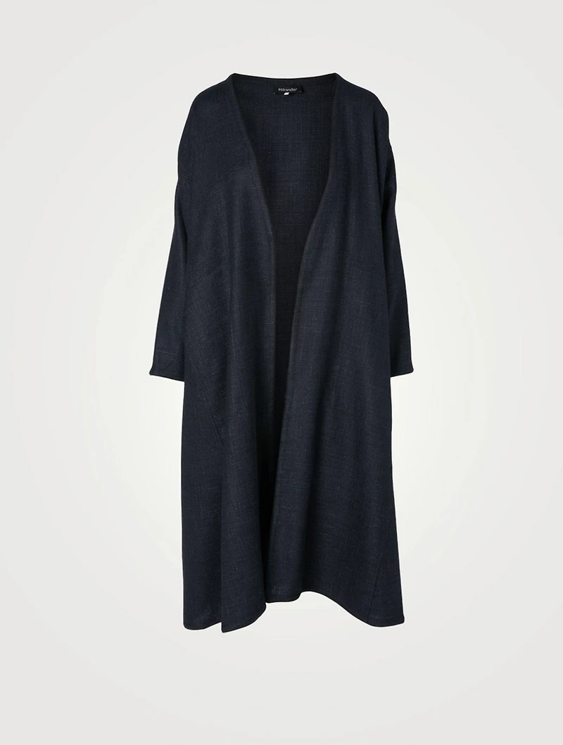 Alpaca Wool And Linen Jacket A-Line Coat