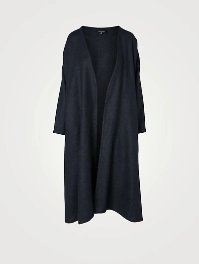 Alpaca Wool And Linen Jacket A-Line Coat