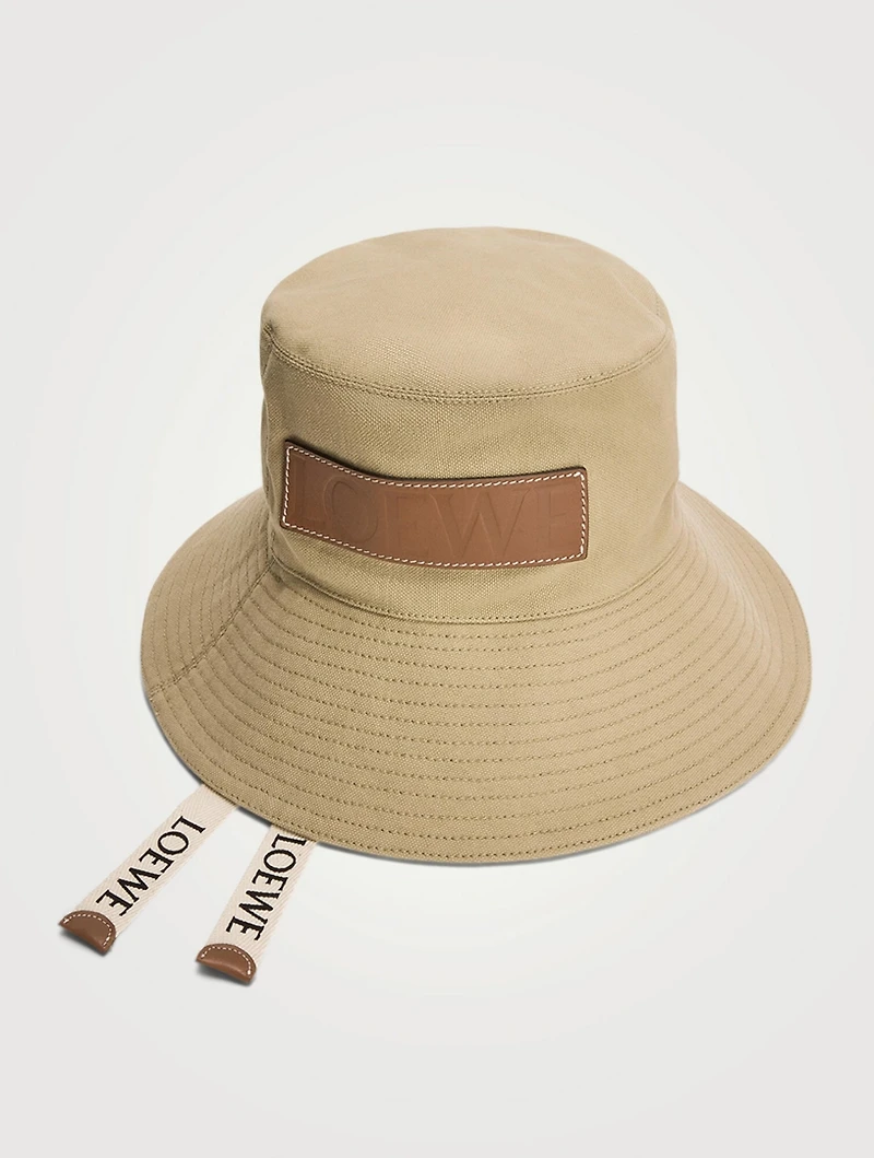 Paula's Ibiza Canvas And Leather Fisherman Hat