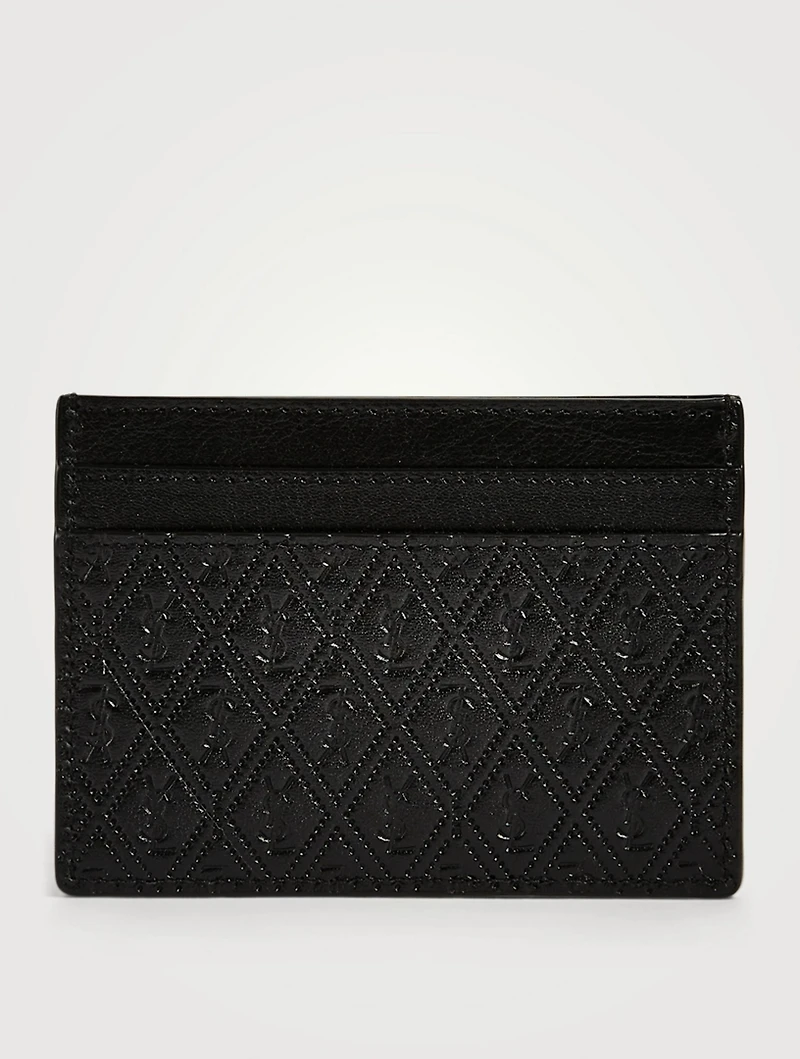YSL Monogram Embossed Leather Card Holder