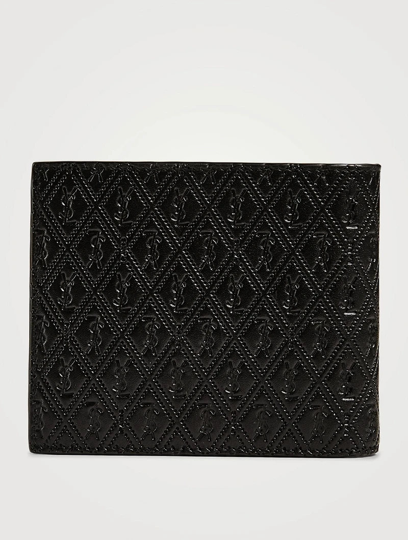 YSL Monogram Embossed Leather Bifold Wallet