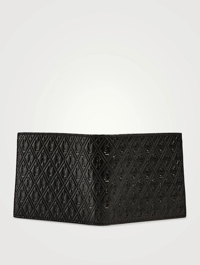 YSL Monogram Embossed Leather Bifold Wallet