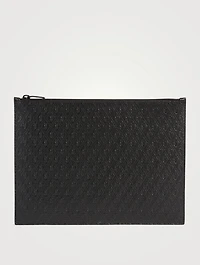 YSL Monogram Embossed Leather Pouch