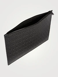 YSL Monogram Embossed Leather Pouch