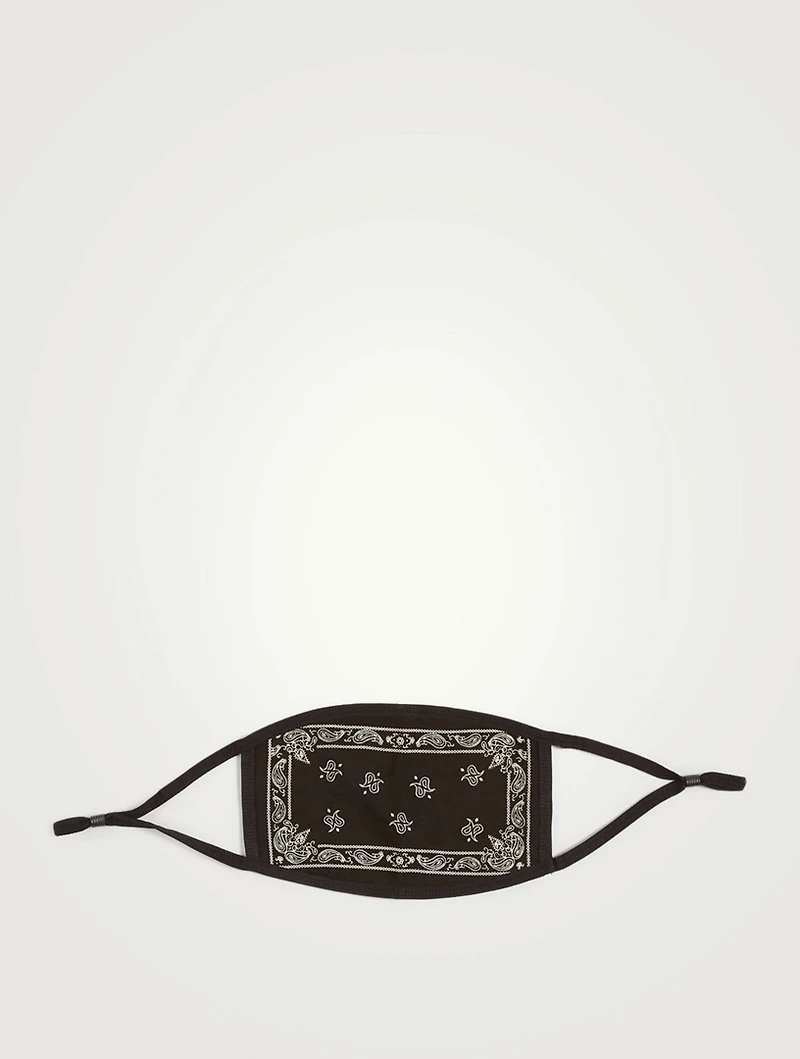 Cotton Face Mask In Bandana Paisley Print