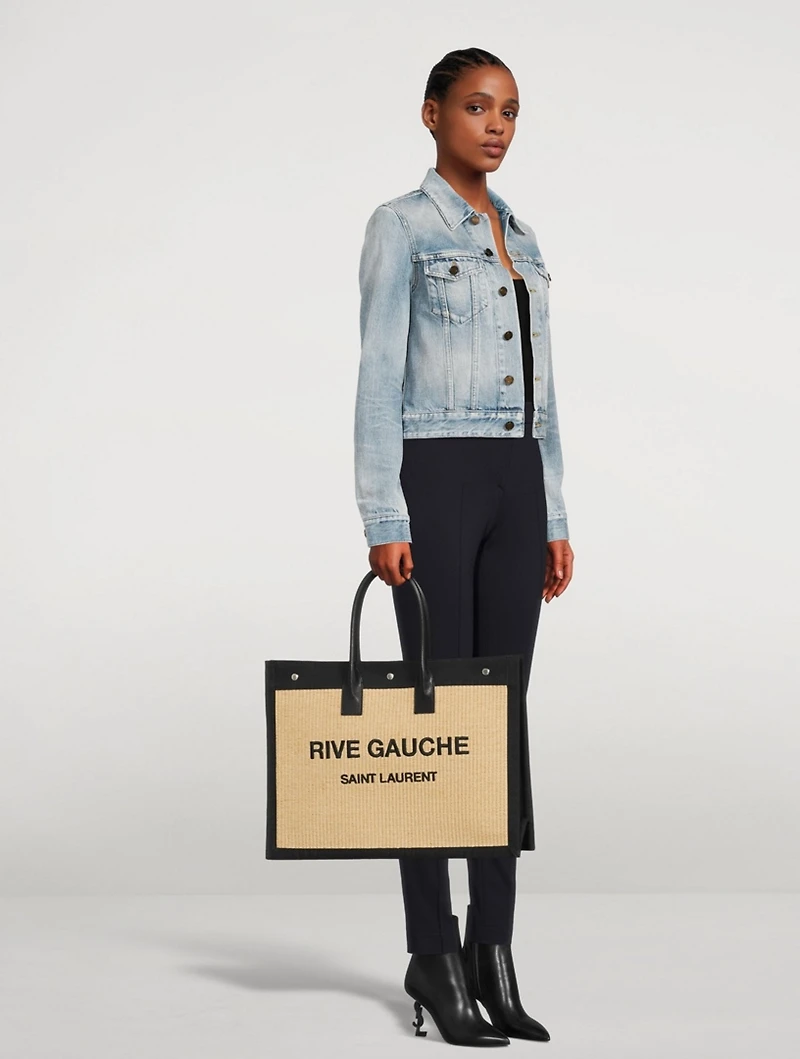 Rive Gauche Raffia Tote Bag