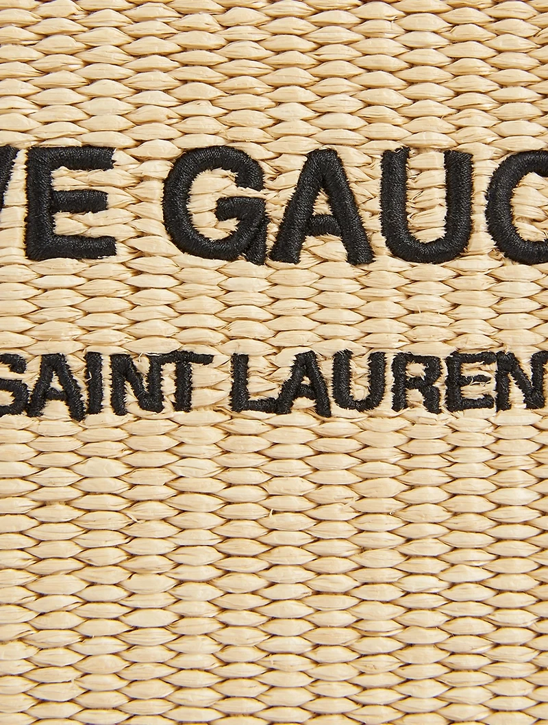 Rive Gauche Raffia Zippered Pouch Bag