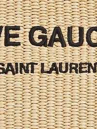 Rive Gauche Raffia Zippered Pouch Bag