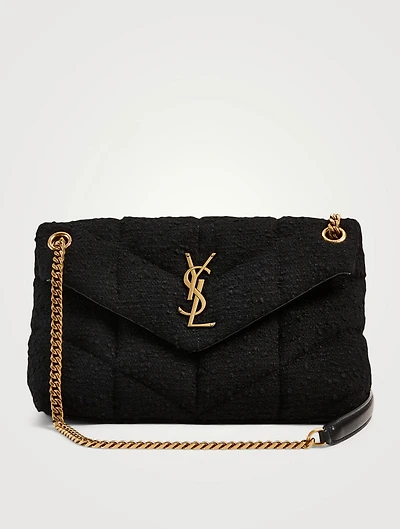 Small Loulou YSL Monogram Bouclé Tweed Wool Puffer Bag