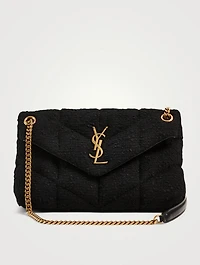 Small Loulou YSL Monogram Bouclé Tweed Wool Puffer Bag