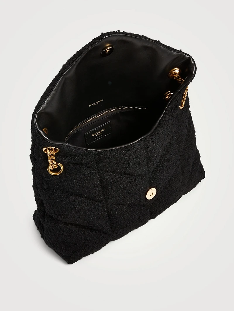 Small Loulou YSL Monogram Bouclé Tweed Wool Puffer Bag