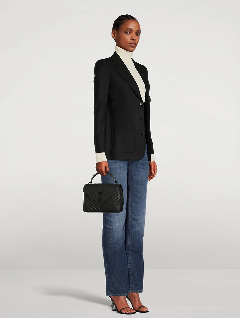 Medium Collège YSL Monogram Leather Bag