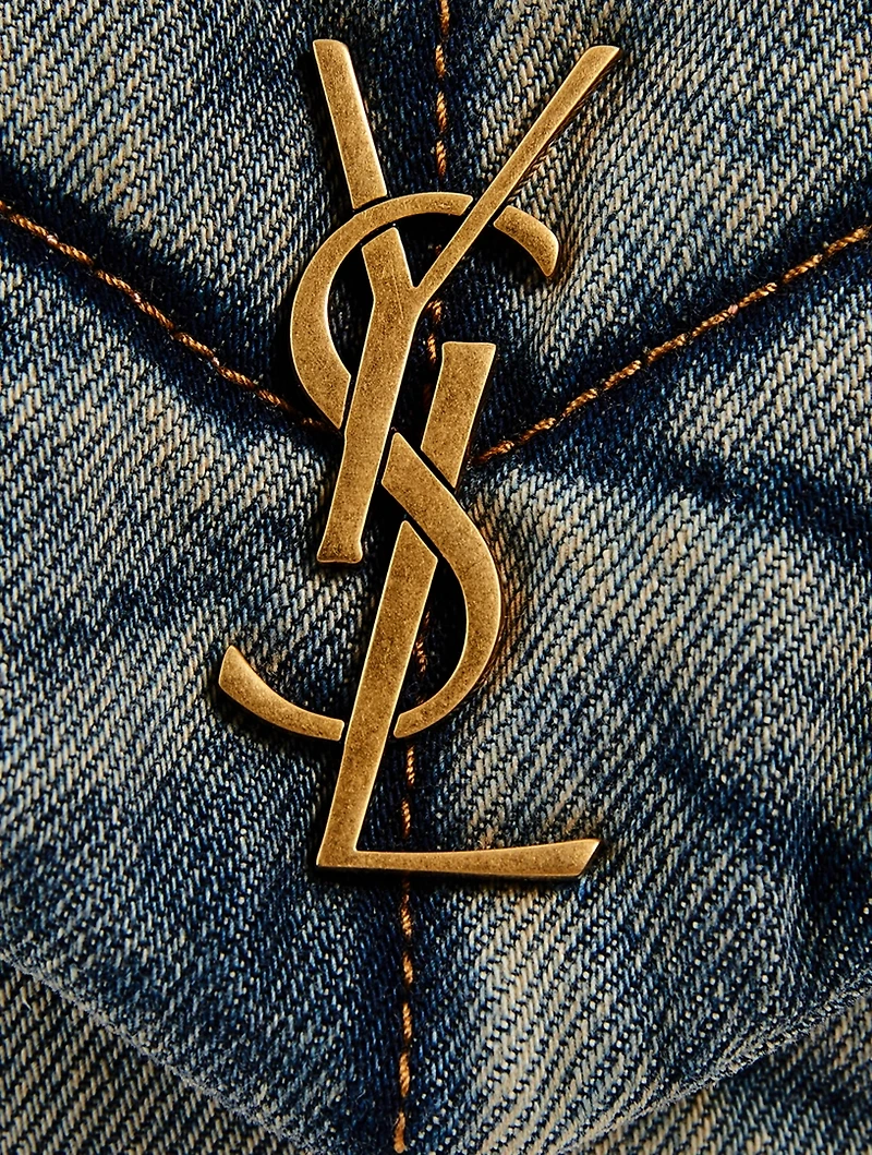 Toy Loulou Puffer YSL Monogram Denim Bag