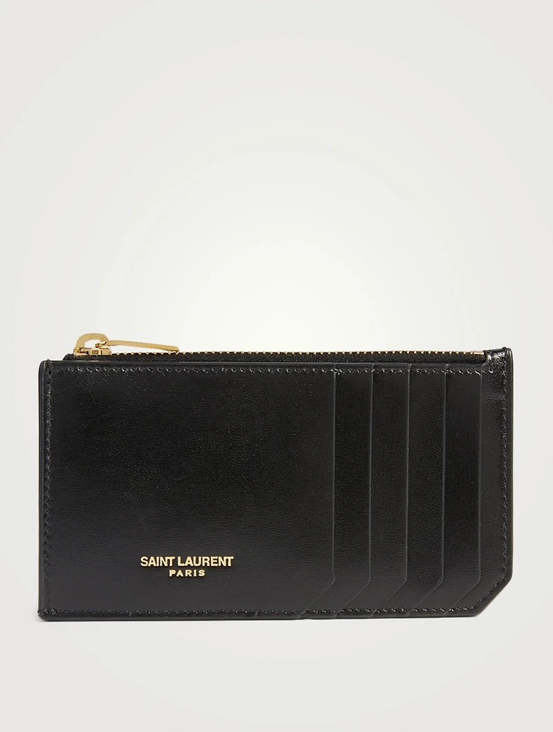 Fragments Zipped Leather Card Holder