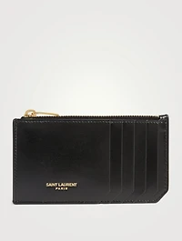 Fragments Zipped Leather Card Holder