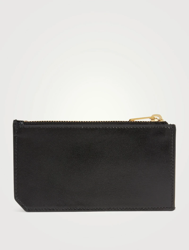 Fragments Zipped Leather Card Holder