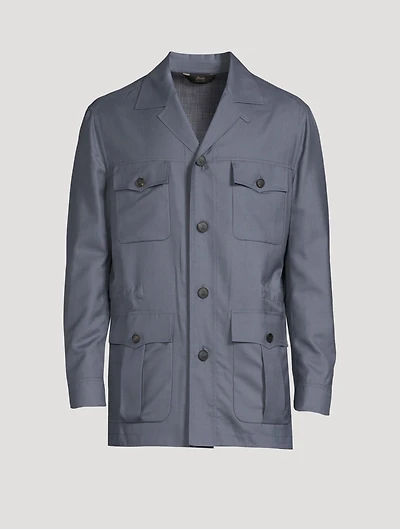 Wool And Silk Safari Jacket