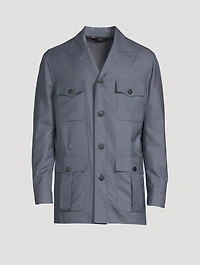 Wool And Silk Safari Jacket