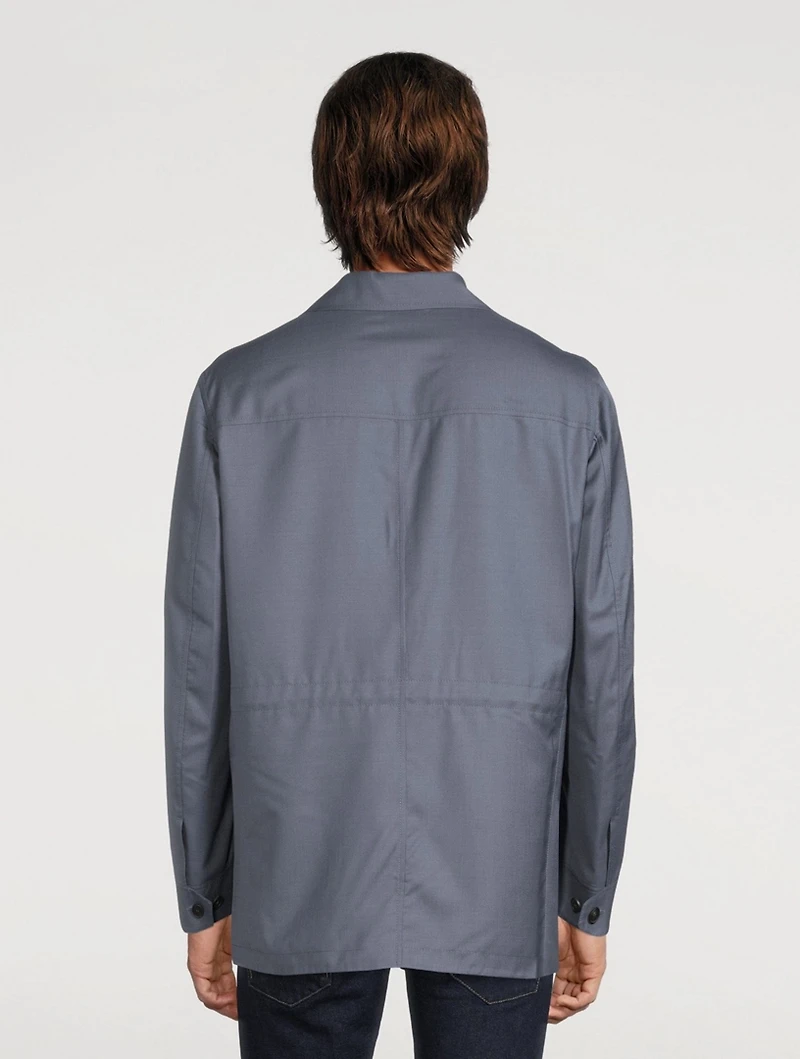 Wool And Silk Safari Jacket