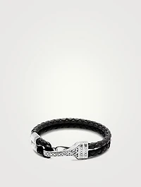 Double Leather Bracelet With Silver Bali Clasp