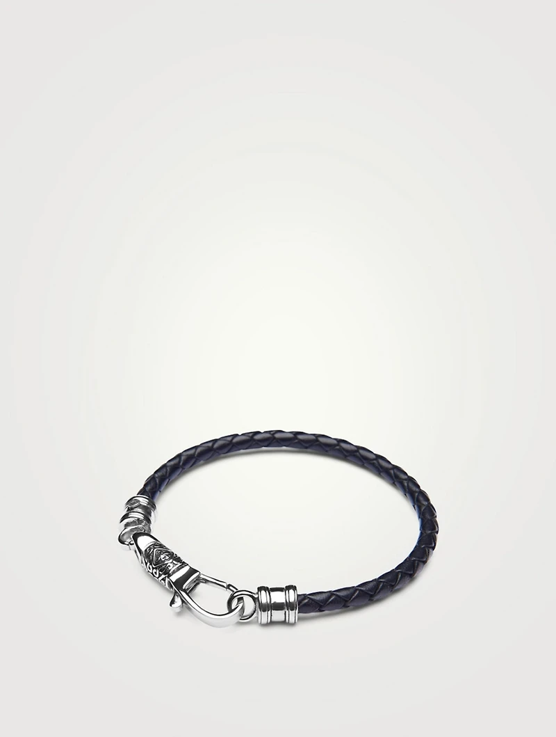 Leather Bracelet With Silver Hook Clasp