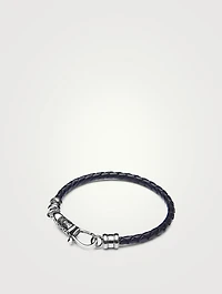 Leather Bracelet With Silver Hook Clasp