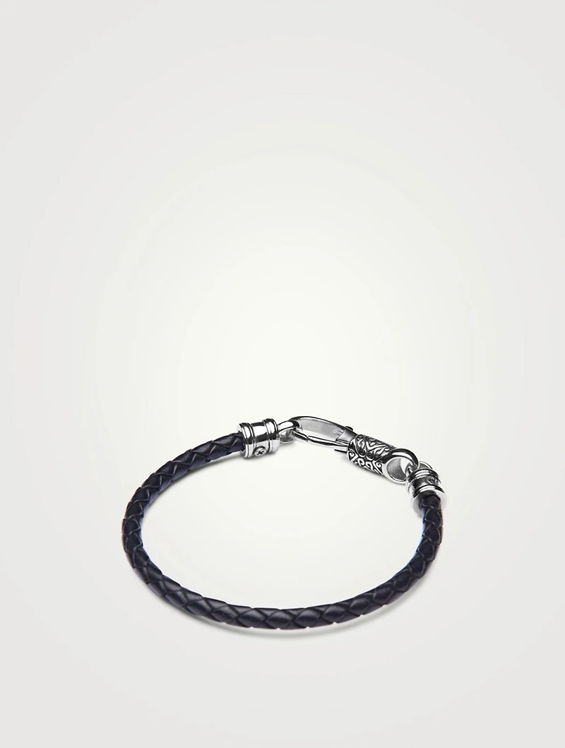 Leather Bracelet With Silver Hook Clasp