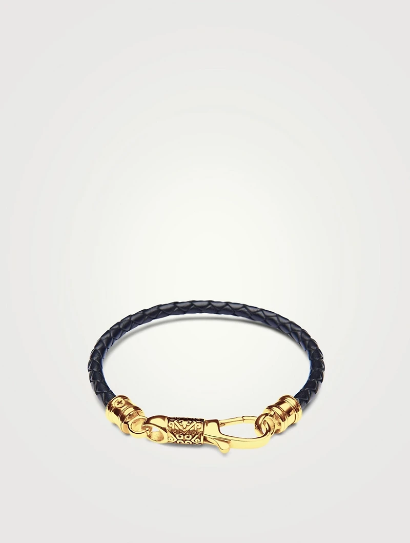 Leather Bracelet With Gold Hook Clasp