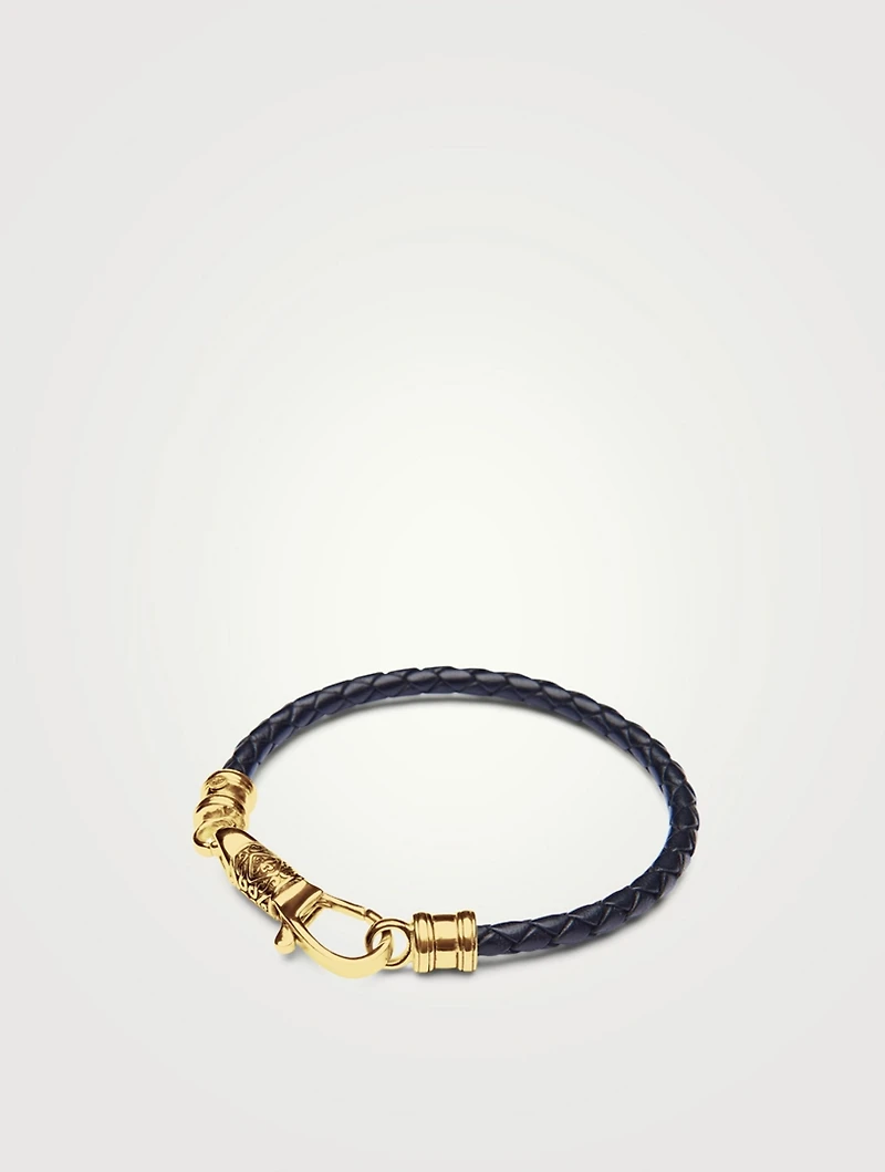 Leather Bracelet With Gold Hook Clasp