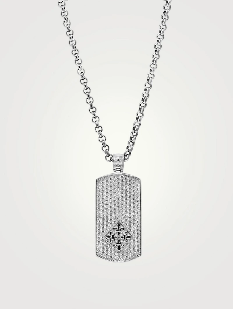Silver Dog Tag Pendant Necklace
