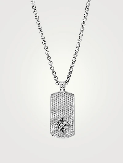 Silver Dog Tag Pendant Necklace