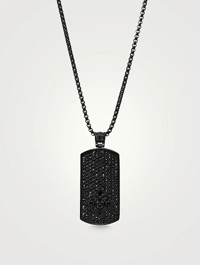 Black Dog Tag Pendant Necklace