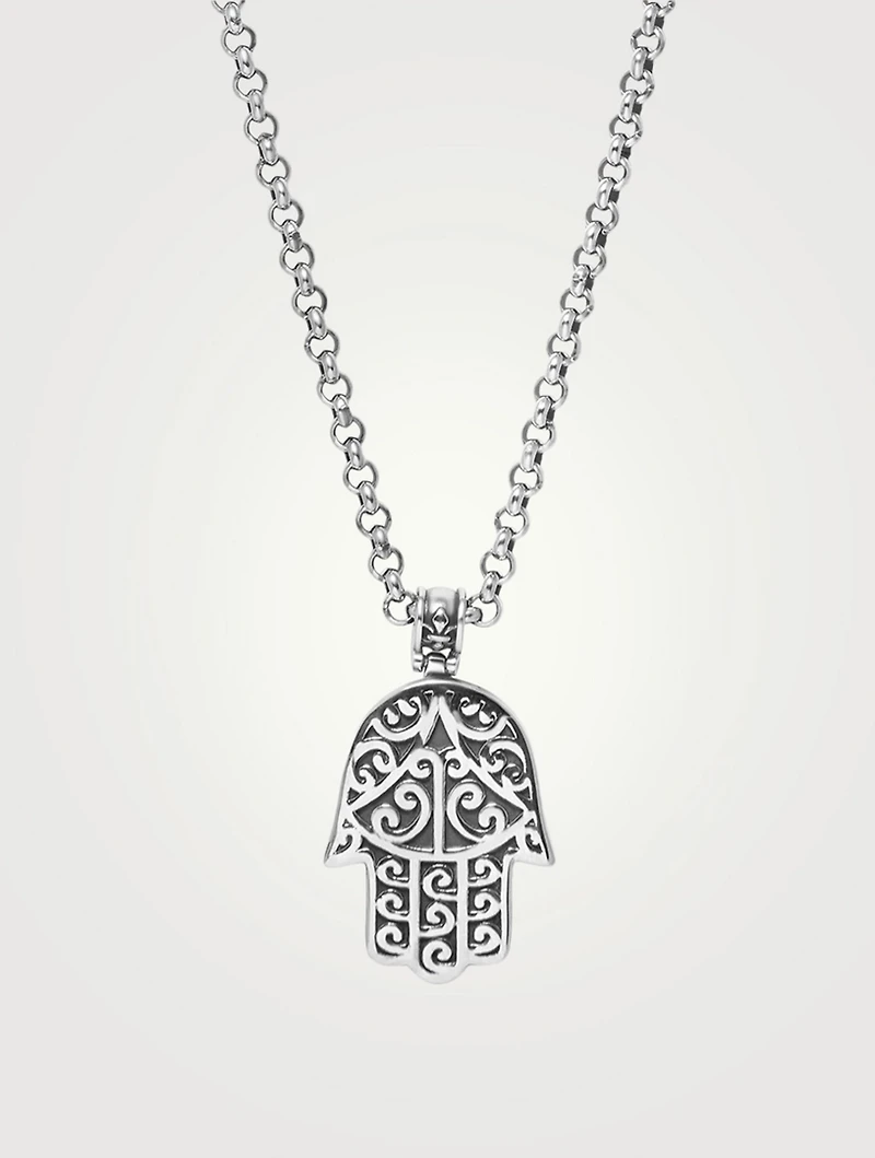 Silver Hamsa Hand Necklace