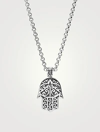 Silver Hamsa Hand Necklace