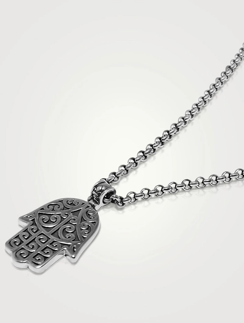 Silver Hamsa Hand Necklace