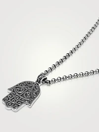 Silver Hamsa Hand Necklace