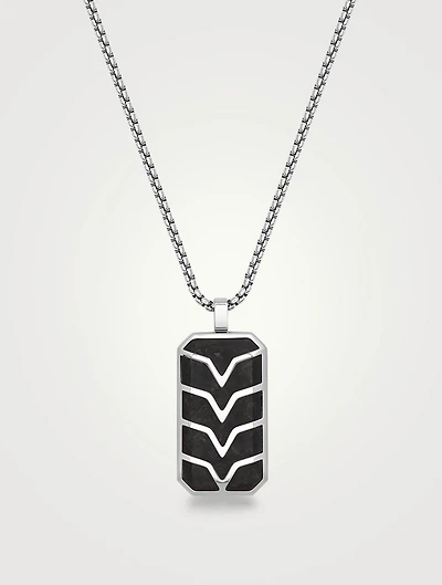 Chevron Dog Tag Pendant Necklace