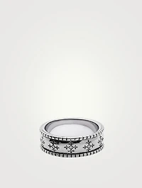Silver Cross Patterned Ring