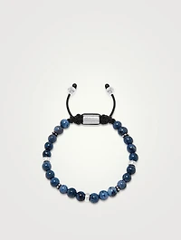 Beaded Bracelet With Blue Dumorterite And Silver