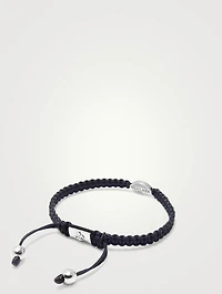 Braided String Bracelet With Silver Evil Eye Bead