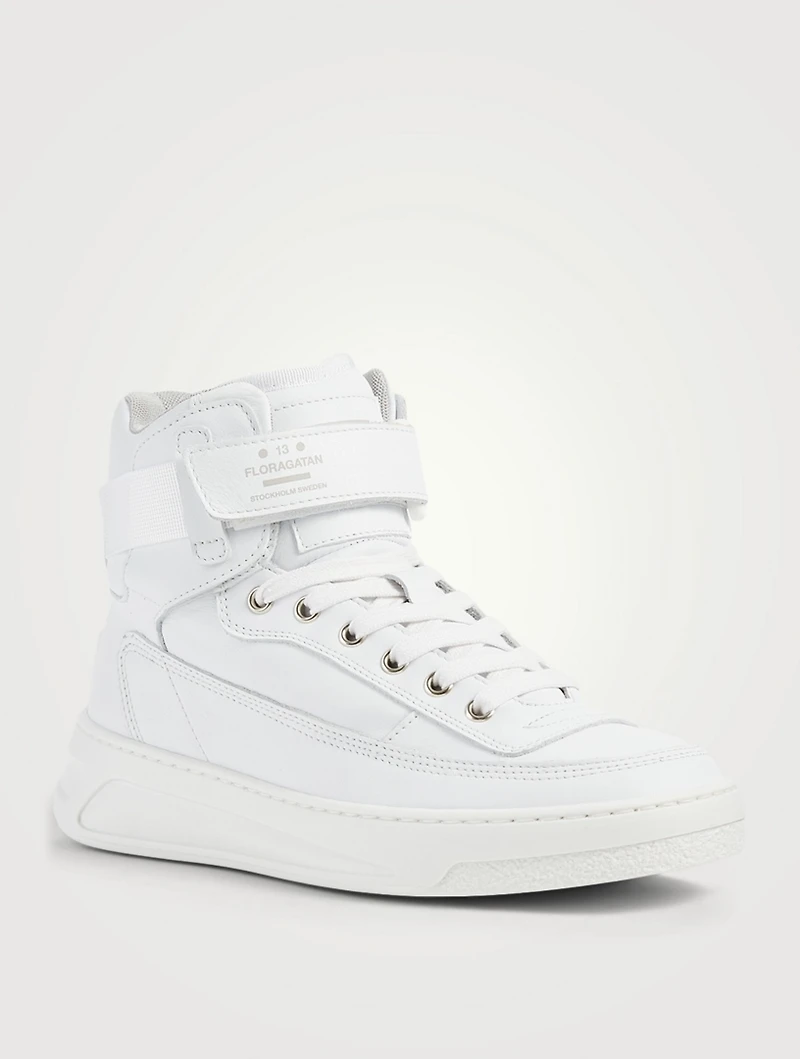 Leather High-Top Sneakers