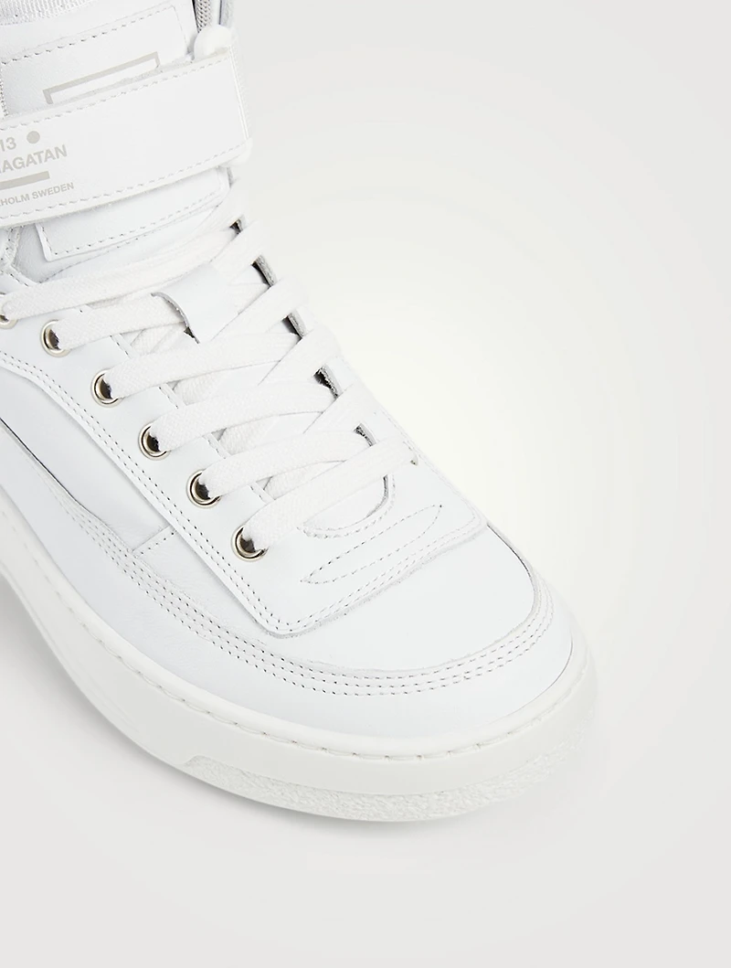 Leather High-Top Sneakers