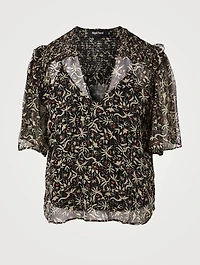 Foly Silk And Lurex Blouse Opera Print